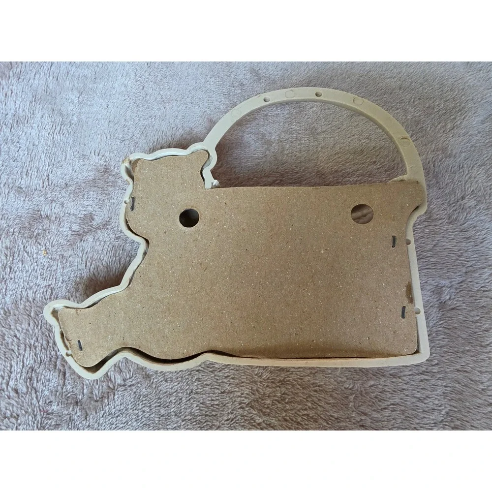 Vintage Teddy Bear and Honey Pot Wall Plaque Nursery Decor Brown Cream